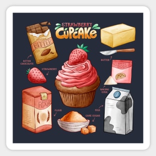 Strawberry Cupcake Ingredients Sticker